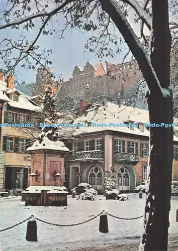 D295887 Heidelberg. Blick vom Kornmarkt auf das Schloss. F. Gartner