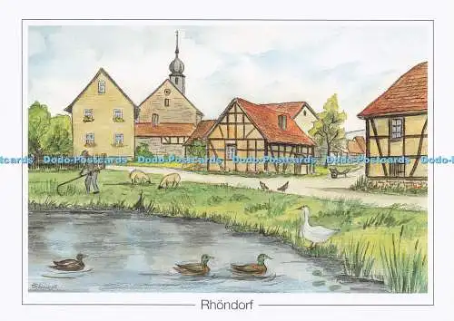 D298912 Rhondorf. Freilandmuseum Flandungen. Aquarell von Herbert Schneider. H.
