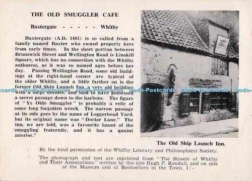 D296007 Baxtergate. Whitby. Das alte Schmugglercafe. The Old Ship Launch Inn. Weiß
