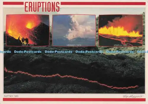 D298931 Ausbrüche. Krafla 1980. Heimaey 1973. Hekla 1970. Litbra HF. Island