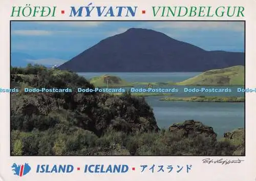 D298934 Island. Lake Myvatn. mit Mt. Vindbelgur Windbag. im Hintergrund. Li
