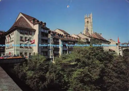 D296201 Fribourg Tour St. Nicolas et Hotel Duc Bertold. Gilbert Fleury
