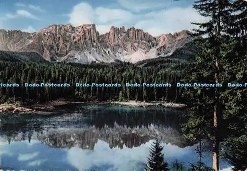 D299255 Dolomiti. Lago di Carezza m.1530.col Latemar m.2846. G. Ghedina
