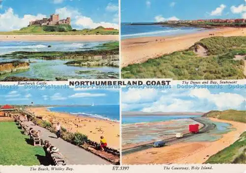 D299262 Northumberland Coast. Schloss Bamburgh. The Dunes and Bay. Der Strand. Whi