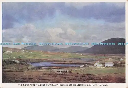 D299265 Irland. Co. Mayo. Die Straße über Achill Island. mit Nephin Beg Mounta