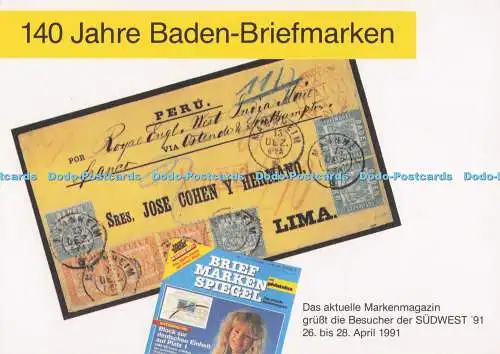 D296397 140 Jahre Baden Briefmarken. Das Aktuelle Markenmagazin Grusst Die Besuc