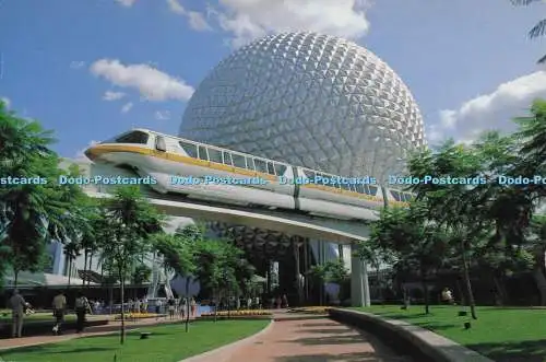 D296401 Future World Eine schlanke Einschienenbahn kreist Raumschiff Erde. Walt Disney World