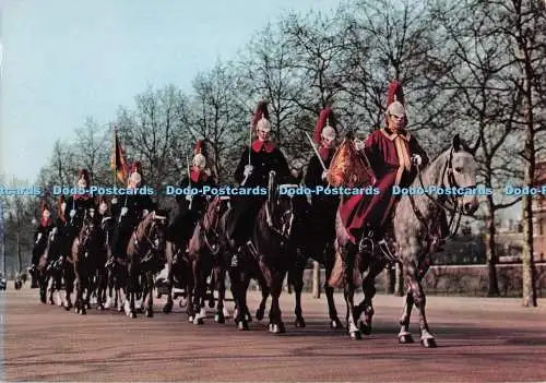 D296404 Der Rettungsschwimmer der Königin, der von den Royal Horse Guards gefunden wurde. The Blues. Getarnt