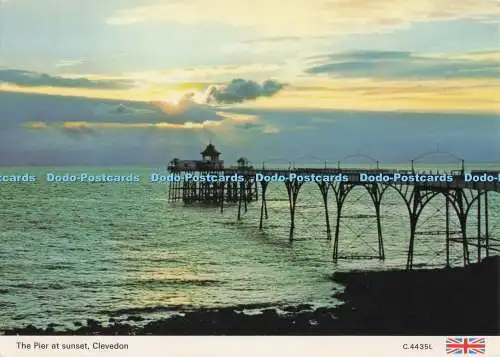 D299318 Clevedon. Der Pier bei Sonnenuntergang. E. T. W. Dennis and Sons Ltd. Photocolour