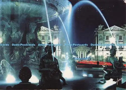 D299532 Paris. La Place de la Concorde Illuminee et la Rue Royale. Yvon. Paris.