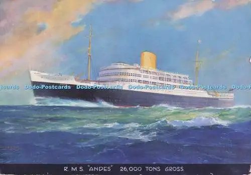 D299778 R.M.S. Andes. Royal Mail Lines