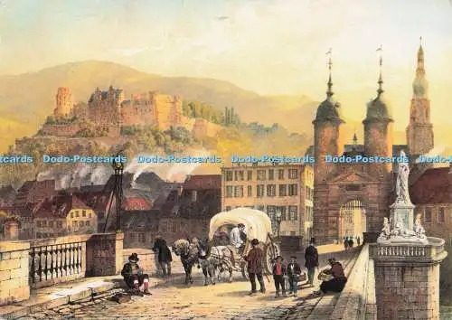 D300062 Heidelberg Alte Brücke und Schloss Nach Chapuy Edmund Von König