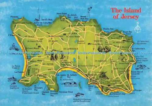 D300083 Die Insel Jersey Karte Jarrold Norwich