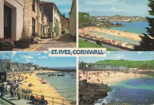D300378 St Ives Cornwall Harbour Beach John Hinde Multi View