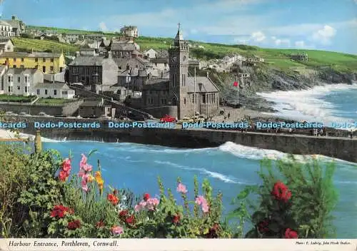 D300383 Porthleven Cornwall Harbour Entrance John Hinde E Ludwig PM Helston 1964