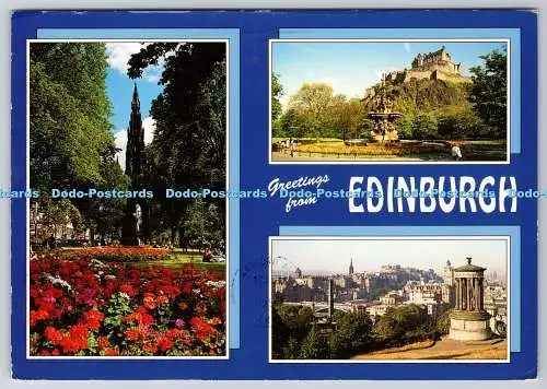 D309050 Grüße vom Edinburgh Scott Monument Edinburgh Castle Blick von Calto