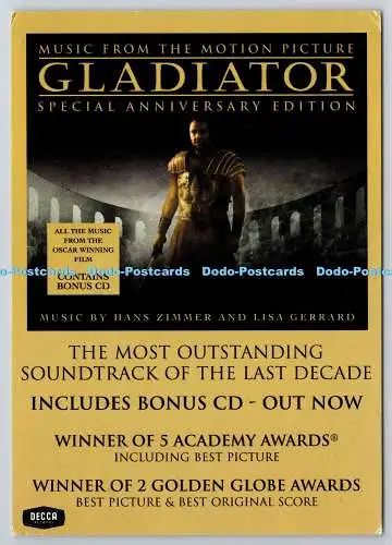 D306551 Postkarte Gladiator Gewinner von 5 Academy Awards Gewinner von 2 Golden Glose A