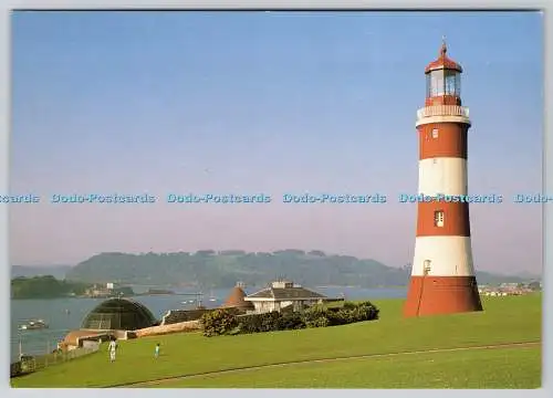 D303202 Plymouth Devon Smeaton Tower auf Plymouth Hacke mit Drakes Island und Moun