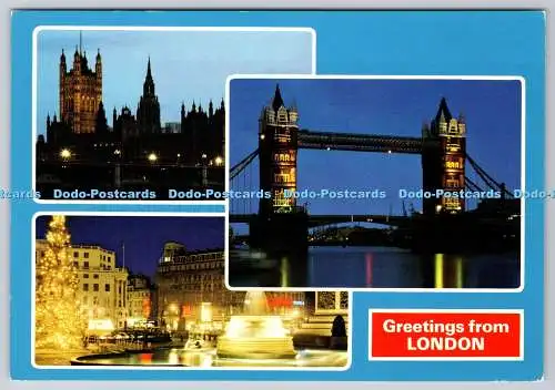 D303321 London Houses of Parliament Tower Bridge Trafalgar Square E T W Dennis S