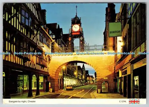 D309327 Chester Eastgate by night E T W Dennis Scarborough Photocolour C 1274L P