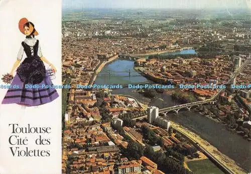 D300739 Toulouse Cite des Violettes Vue Aerienne Sur la Garonne Cely Michel Pend