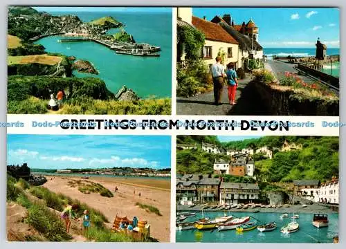 D309339 England Grüße aus Nord-Devon John Hinde Irland Postkarte mehrere Ansichten