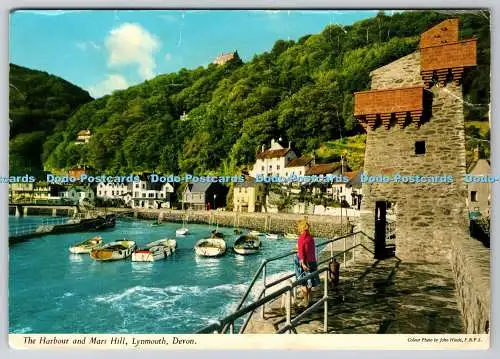 D309403 Devon Lynmouth The Harbour and Mars Hill John Hinde F R P S Ireland PM G