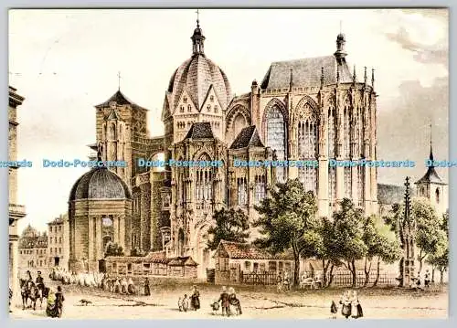 D309447 Bad Aachen Dom vom Westen Stahlstich von L Rohbock J M Kolb Krapohl Schl