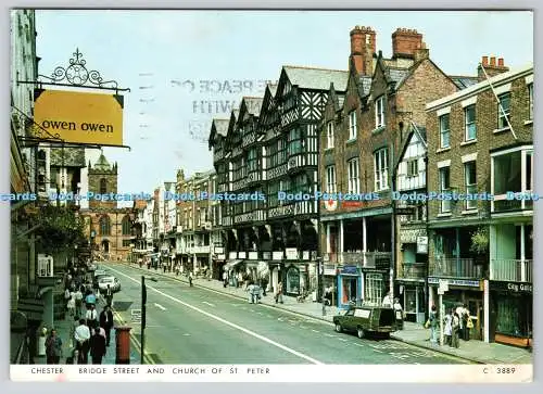 D303599 Chester Bridge Straße und Kirche St. Peter Richter Postkarte Hastings En