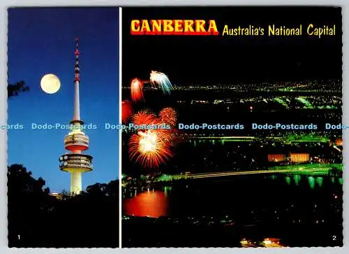 D301013 Canberra Australia National Capital Telecom Tower at Night Nucolourvue P