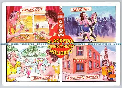 D301062 Blackpool Junggebliebene Feiertage Tanzen Essen gehen Sandburg Splash O