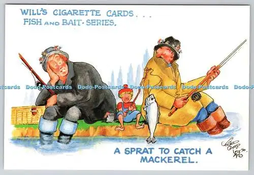 D309649 Eine Sprotte zum Fangen einer Makrele Will Zigarettenkarten Fisch und Köder Serie J