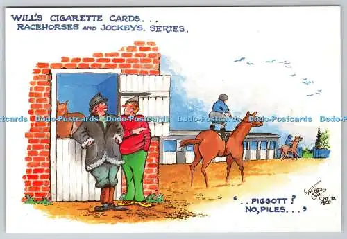 D309653 Piggott No Stapel Will Zigarettenkarten Rennpferde und Jockeys Serie J T