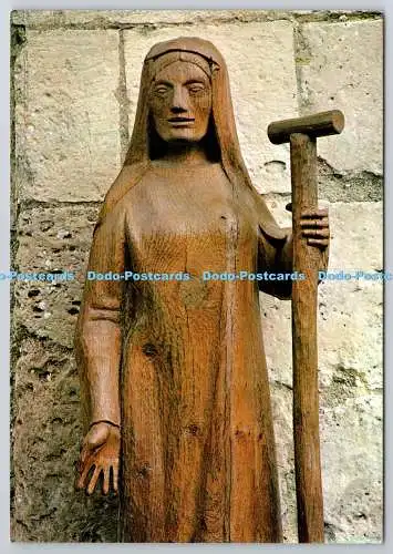 D307149 Lessay Eglise Abbatiale Sainte Opportune statue en bois de Bourdet Franc