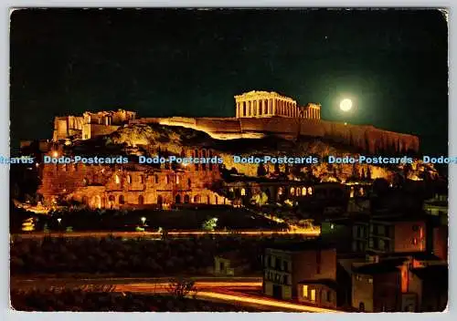 D301299 Athen Akropolis bei Nacht 1972