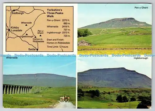D309994 Yorkshire Three Peaks Walk Pen y Gent Ingleborough Whernside E T W Denn