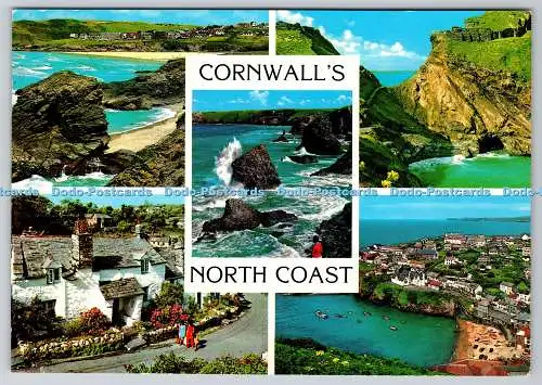 D310043 Cornwall North Coast John Hinde Ltd Multi View 1989