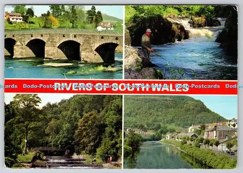 D304064 Rivers of South Wales Usk Abergavenny Lower Bridge Falls Aberaeron Teifi