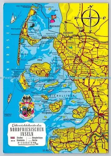 D307439 Landkarten Norderiesische Inseln Schoning Farbkarte Schoning und Co