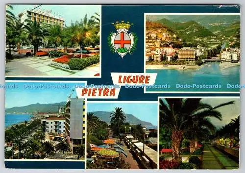 D304086 Pietra Ligure Giardini Scorcio panorama aereo Hotel Royal e passeggiata
