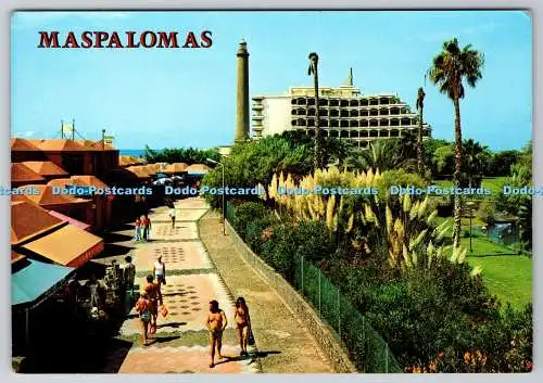 D310202 Handelszentrum Maspalomas Gran Canaria und der Leuchtturm im Hintergrund