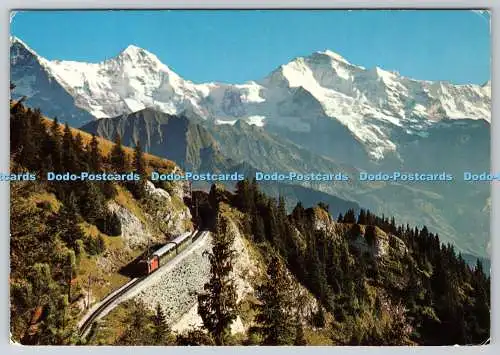 D301715 Schweiz Schynige Platte Bahn mit Eiger Mönch Jungfrau Globetrotter