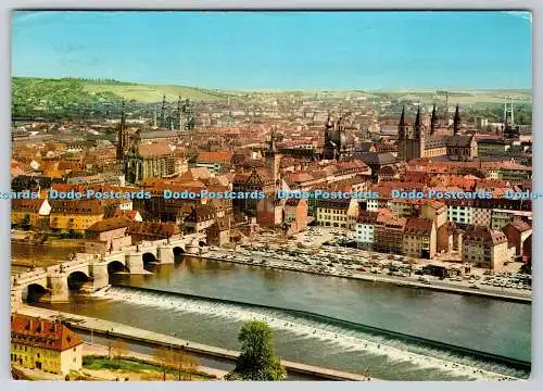 D304336 Würzburg Blick von der Feste Marienberg ANCO Andres Hamburg 1973 Postwagen