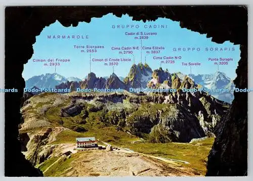 D304362 Dolomiti Il Rifugio alle Tre Cime Marmarole Groupo Cadini Gruppo Sorapi