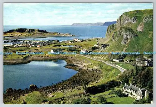 D310377 Easdale Argyll Panoramablick zeigt Easdale Island und das Dorf El