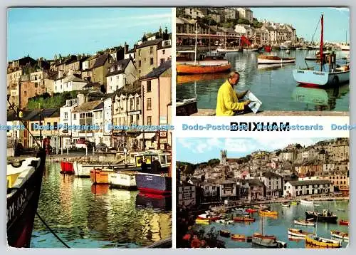 D304402 Devon Brixham John Hinde London PM Torquay 1968 Postkarte Mehrfachansicht