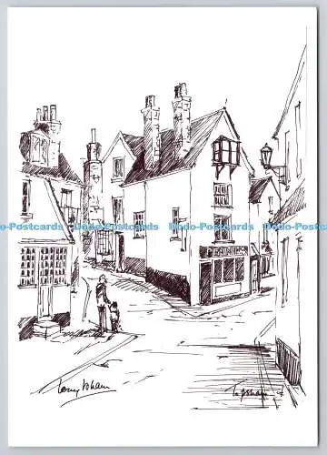 D304518 Gezeichnete Gebäude aus einer original Tony Isham Postkarte