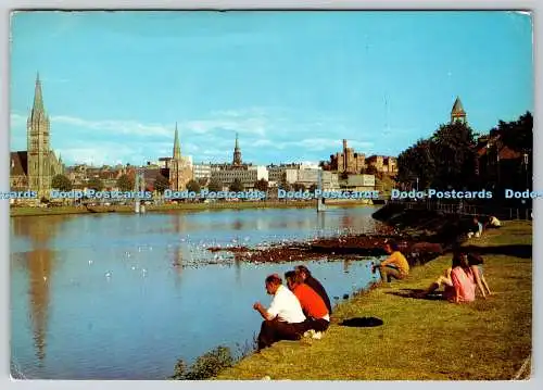 D310525 Inverness Shire Inverness from River Ness J Arthur Dixon Scotland DRG Di