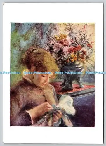 D304545 Auguste Renoir Lady Sewing The Art Institute Chicago Postkarte 1022 Palla