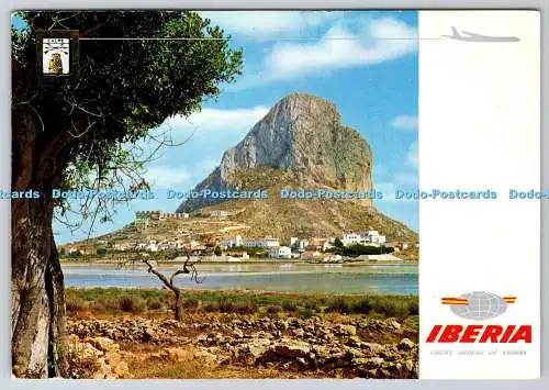 D301971 Calpe Ifach Blick auf Felsen und Hotel mit Blick auf Stadt Fisa Escudo de Oro I